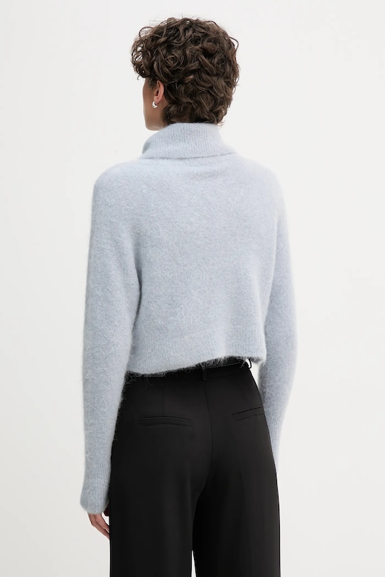 Одяг Светр з додаванням вовни альпаки Sandro Ferrone S9YBFNOME блакитний