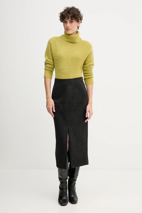 Sandro Ferrone sweter z dodatkiem alpaki S9YBFNOME zielony AW25