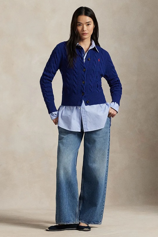 Одяг Вовняний кардиган Polo Ralph Lauren 211972104015 темно-синій