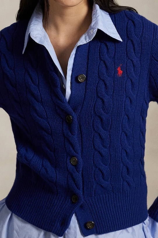 Polo Ralph Lauren kardigan wełniany granatowy 211972104015