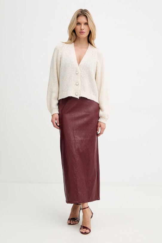 Haveone kardigan z domieszką wełny JIT.P021 beżowy AW25