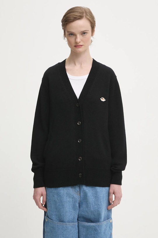 Fiorucci kardigan wełniany Angel Patch Merino Wool wełna czarny W02FPKCA257KN03BK01