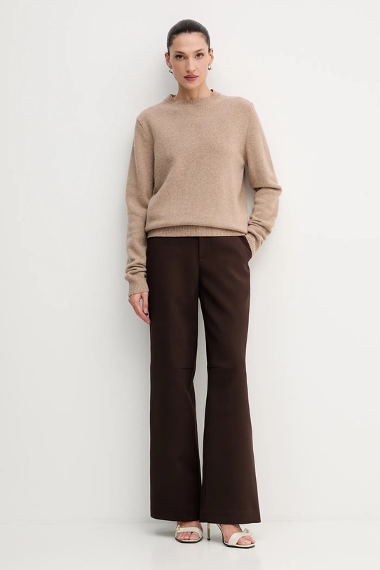 La Mania sweter wełniany MELLOW MELLOW beżowy AW25
