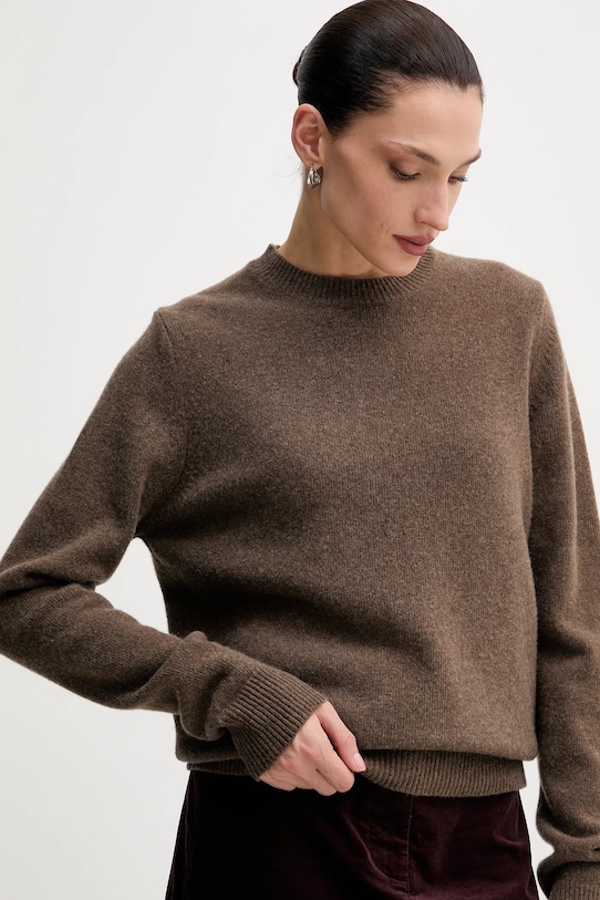 La Mania sweter wełniany MELLOW brązowy MELLOW