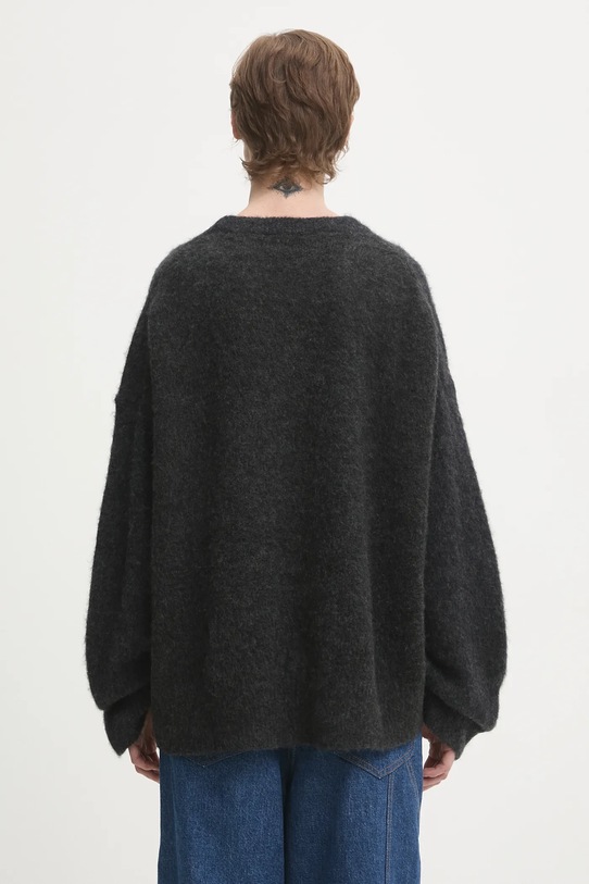 Odzież GANNI sweter z dodatkiem wełny Fine Brushed Alpaca Banana Oversized K2516 szary