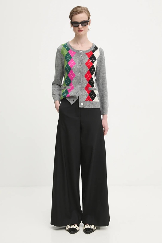 GANNI kardigan wełniany Cashmere Wool Mix K2512 szary