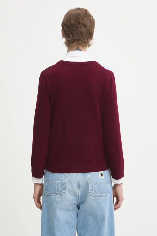 Odzież GANNI kardigan wełniany Cashmere Wool Mix K2532 bordowy
