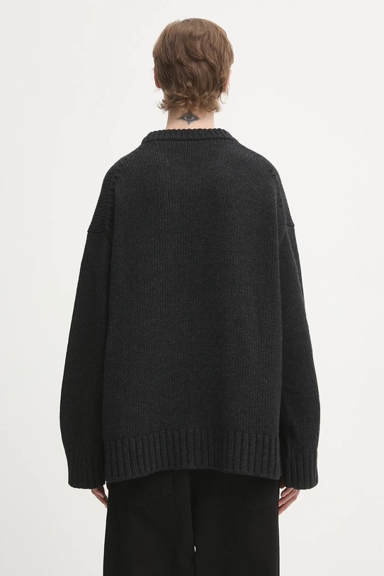 Odzież GANNI sweter z dodatkiem wełny Chunky Wool Mix K2610 szary