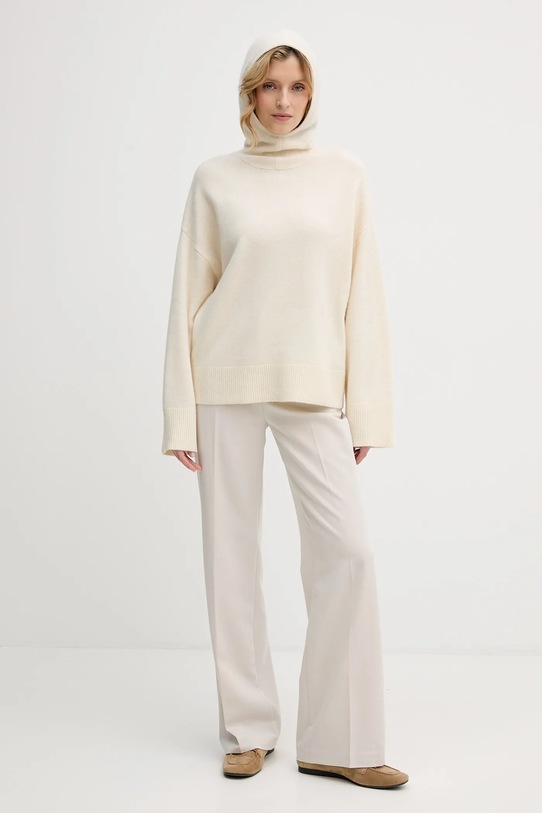 Barbour sweter wełniany LKN1705 beżowy AW25