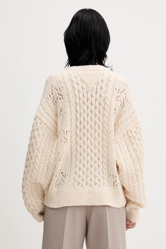 Odzież Tommy Jeans kardigan z dodatkiem wełny DW0DW22511 beżowy