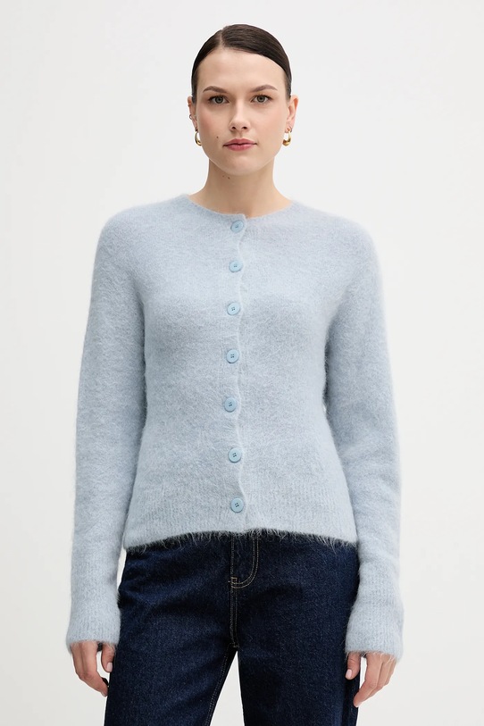 Sandro Ferrone kardigan z dodatkiem alpaki średniej grubości niebieski S9YBFNESPOLO