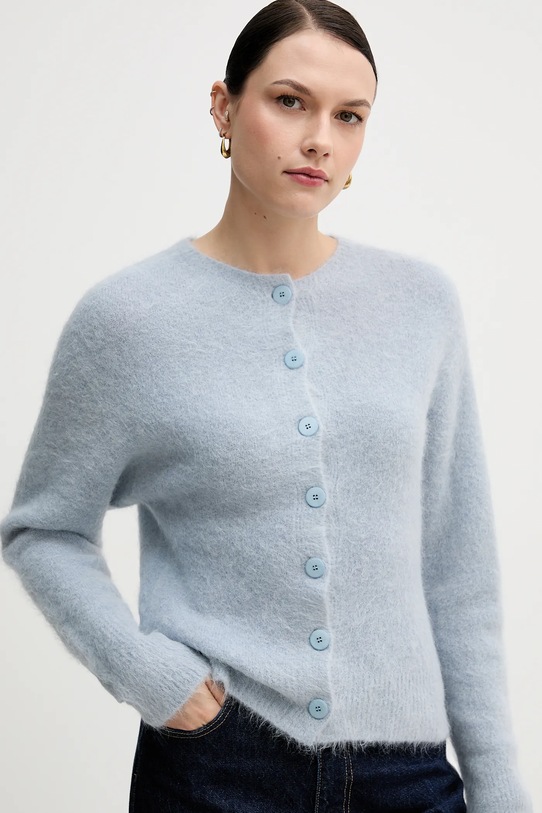 Sandro Ferrone kardigan z dodatkiem alpaki niebieski S9YBFNESPOLO