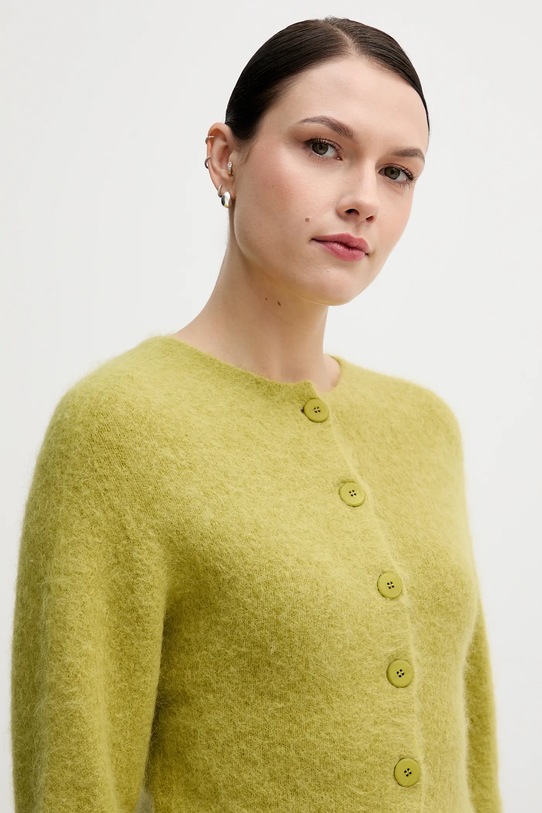 Sandro Ferrone kardigan z dodatkiem alpaki zielony S9YBFNESPOLO