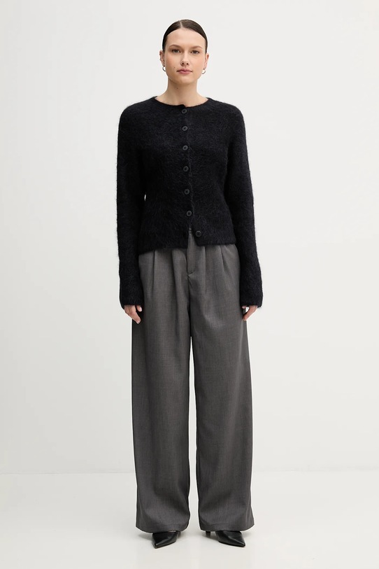 Sandro Ferrone kardigan z dodatkiem alpaki S9YBFNESPOLO czarny AW25