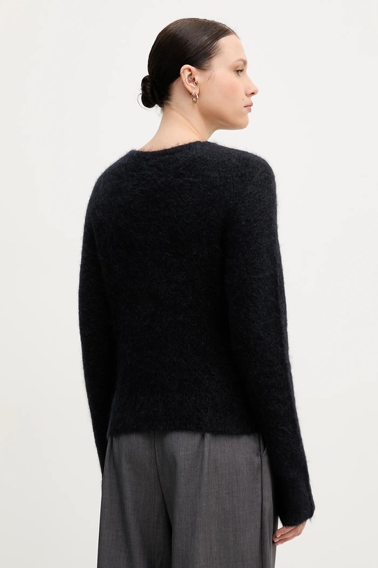 Odzież Sandro Ferrone kardigan z dodatkiem alpaki S9YBFNESPOLO czarny