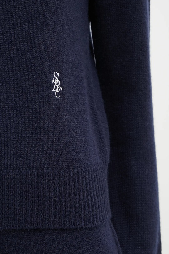 Sporty & Rich sweter wełniany SRC Cashmere granatowy WS01264302BL106