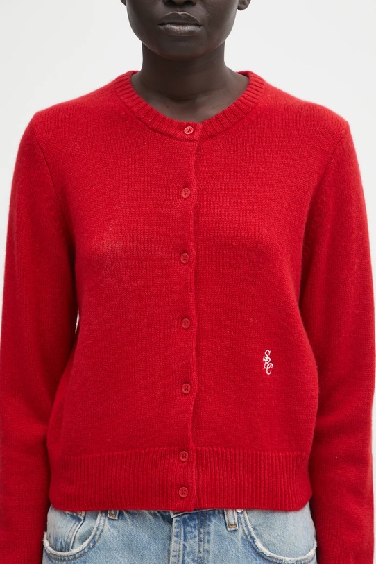 Sporty & Rich kardigan wełniany SRC Cashmere czerwony WS07364302RE15