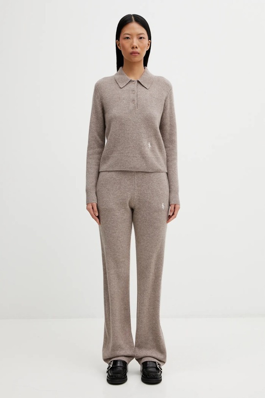 Μάλλινο πουλόβερ Sporty & Rich SRC Cashmere WS07466302BE24 μπεζ