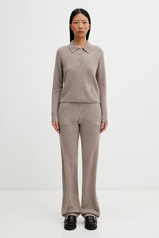 Μάλλινο πουλόβερ Sporty & Rich SRC Cashmere WS07466302BE24 μπεζ