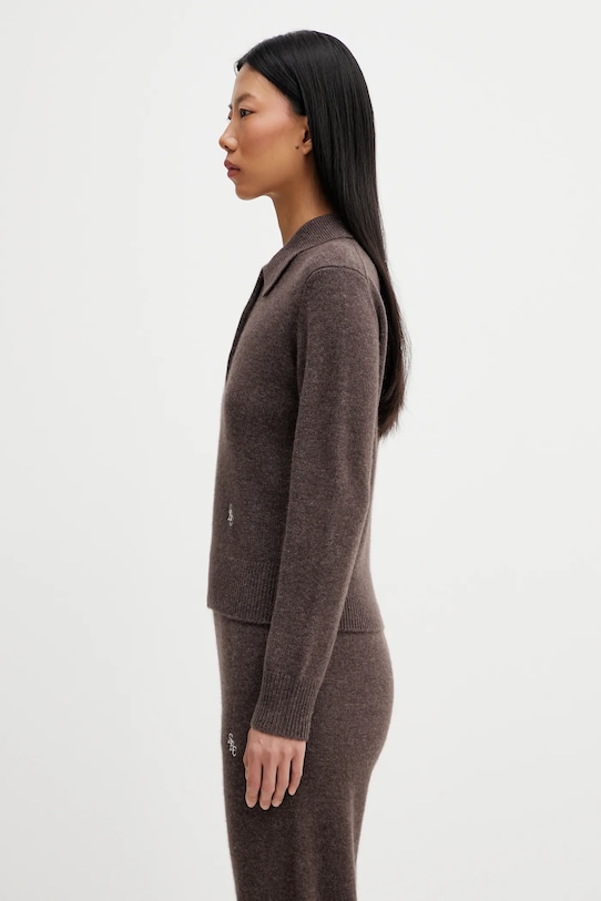 Μάλλινο πουλόβερ Sporty & Rich SRC Cashmere WS07466302BR27 καφέ AW25