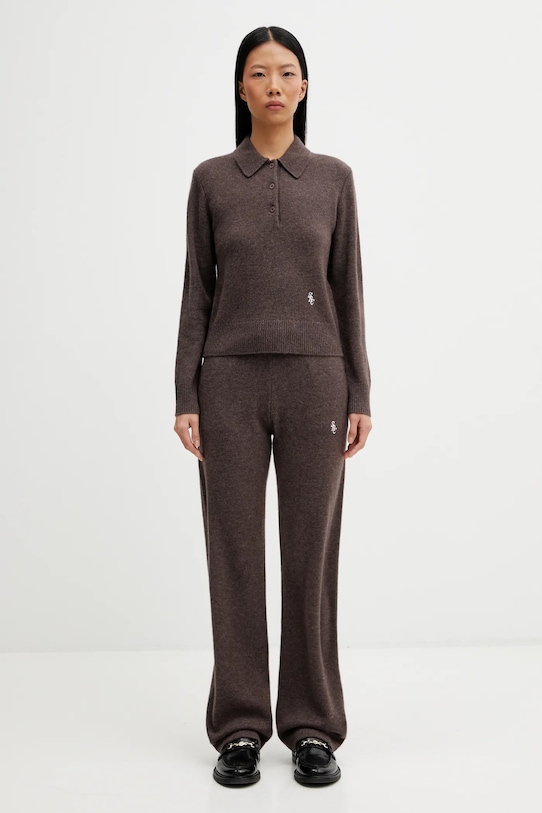 Μάλλινο πουλόβερ Sporty & Rich SRC Cashmere WS07466302BR27 καφέ