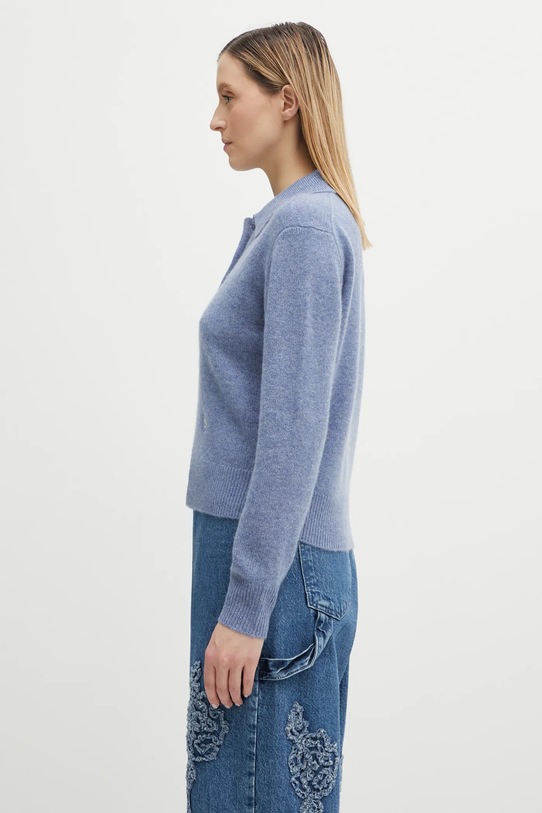 Sporty & Rich sweter wełniany SRC Cashmere WS07466302BL11 niebieski AW25