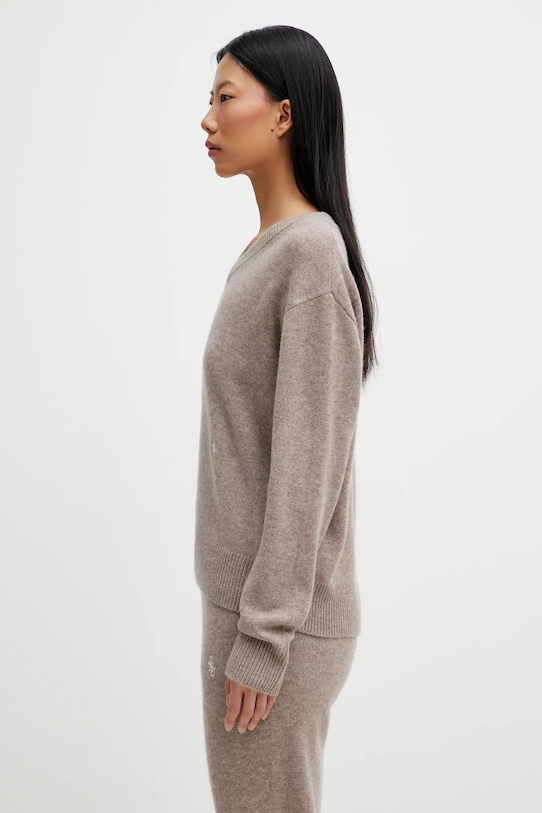 Svetr s příměsí vlny Sporty & Rich SRC Cashmere WS07666302BE24 béžová AW25