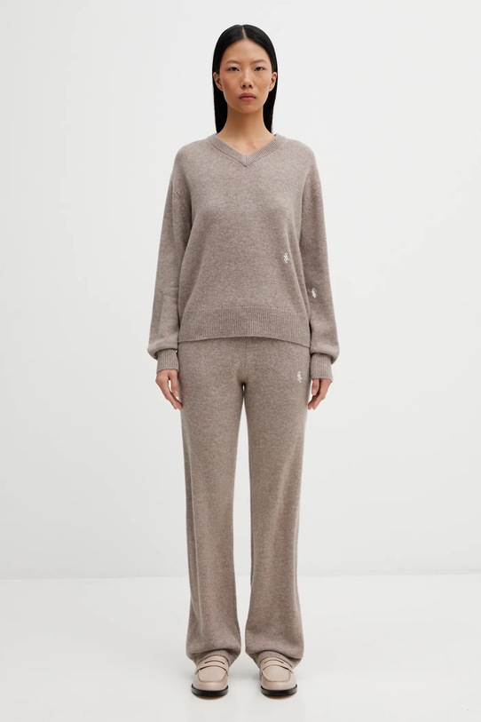 Svetr s příměsí vlny Sporty & Rich SRC Cashmere WS07666302BE24 béžová