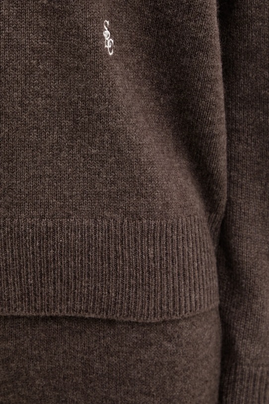 Μάλλινο πουλόβερ Sporty & Rich SRC Cashmere καφέ WS07666302BR27