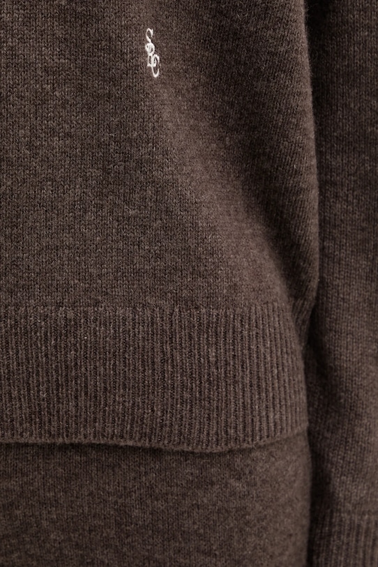 Μάλλινο πουλόβερ Sporty & Rich SRC Cashmere καφέ WS07666302BR27