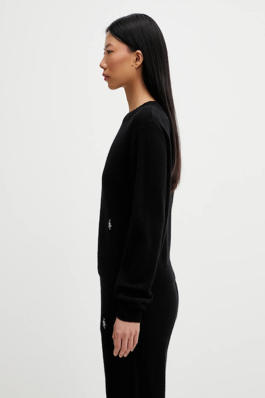 Vlnený sveter Sporty & Rich SRC Cashmere WS01267302BA01 čierna AW25