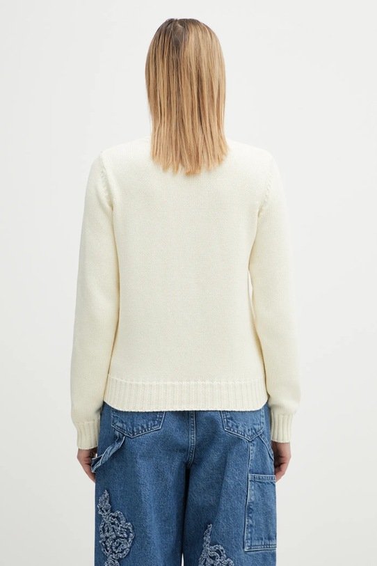 Odzież Sporty & Rich sweter bawełniany USA Knitted WS06567643WH37 beżowy