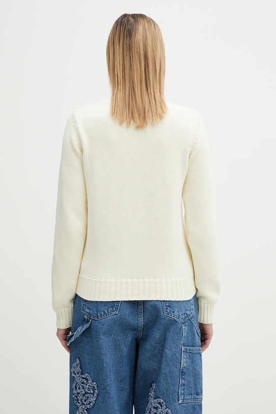 Odzież Sporty & Rich sweter bawełniany USA Knitted WS06567643WH37 beżowy