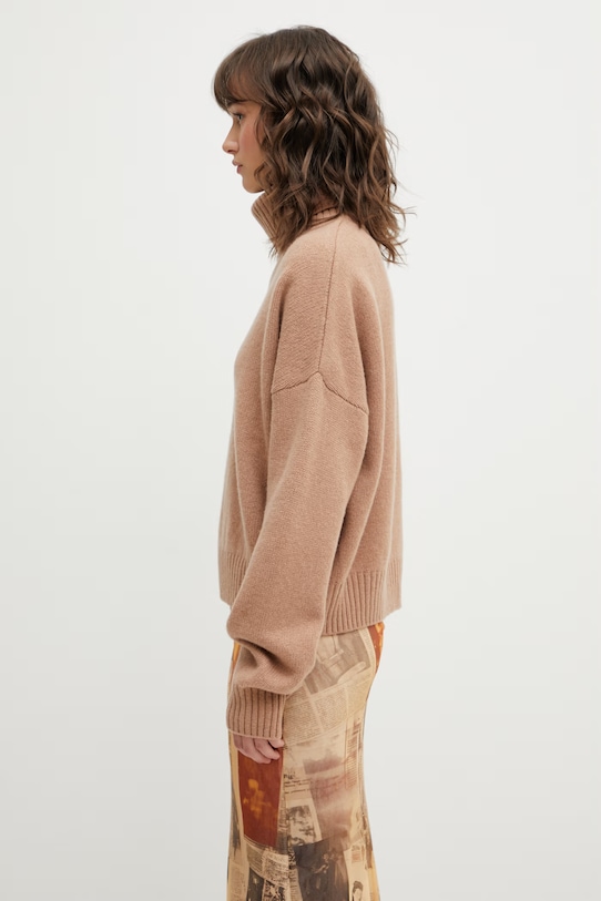 Sporty & Rich sweter wełniany SRC Wool WS06465302BE02 brązowy AW25