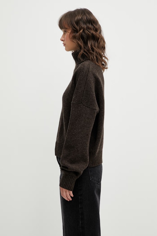 Sporty & Rich sweter wełniany SRC Wool WS06465302BR03 brązowy AW25