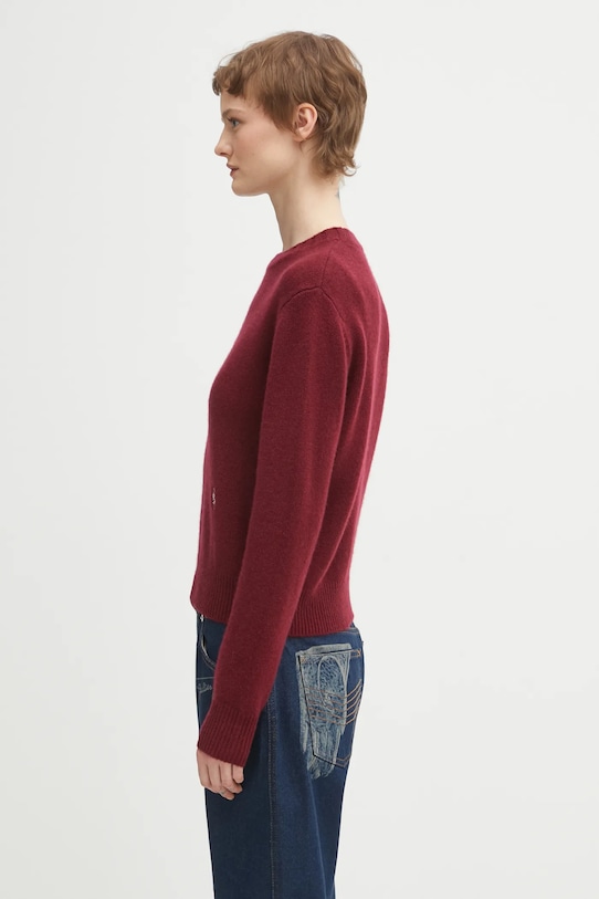 Vlněný svetr Sporty & Rich SRC Cashmere WS01262302RE10 burgundské AW25