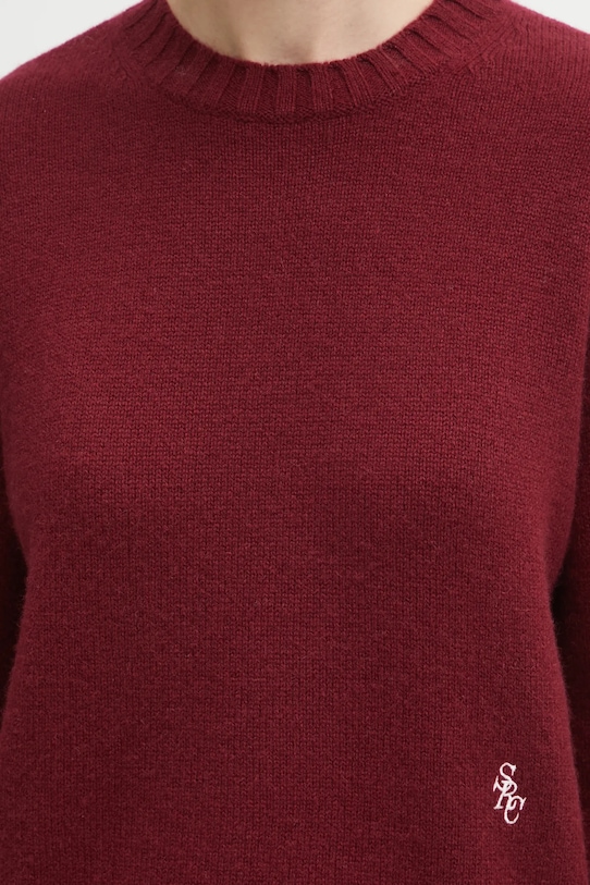 Vlněný svetr Sporty & Rich SRC Cashmere burgundské WS01262302RE10