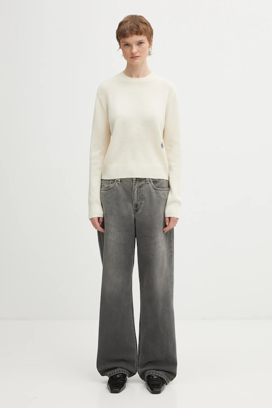 Vlněný svetr Sporty & Rich SRC Cashmere WS01262302WH37 béžová