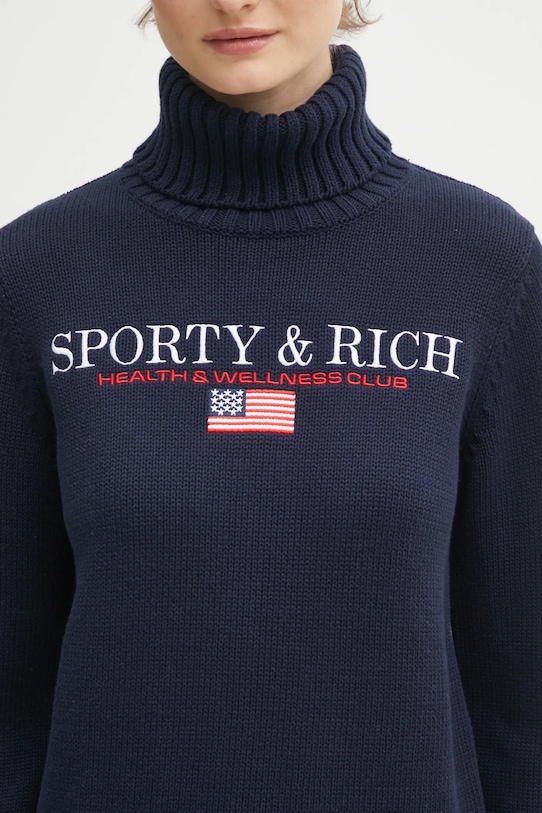 Bavlněný svetr Sporty & Rich S&R Nautical Knitted námořnická modř WS07263178BL106