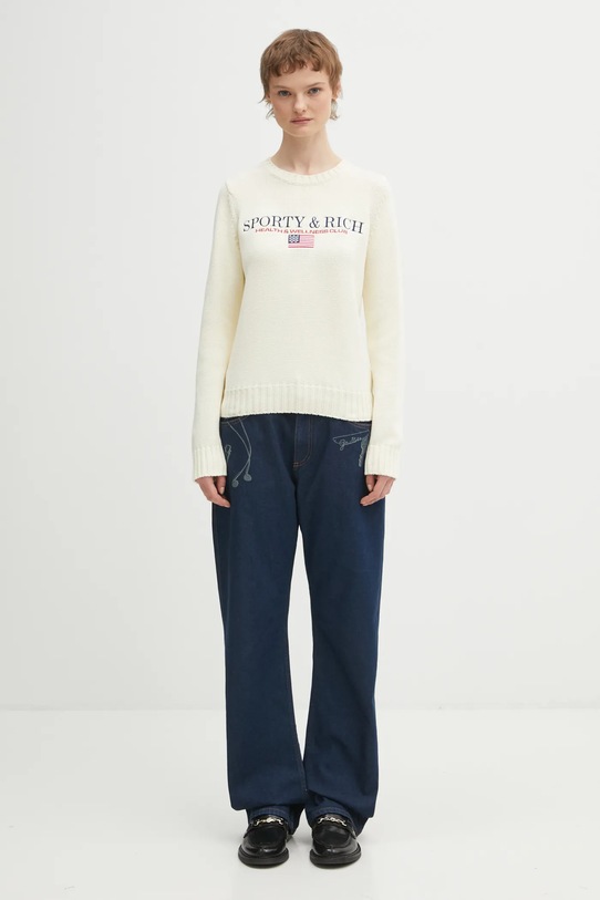 Bavlněný svetr Sporty & Rich S&R Nautical Knitted WS06563178WH37 béžová