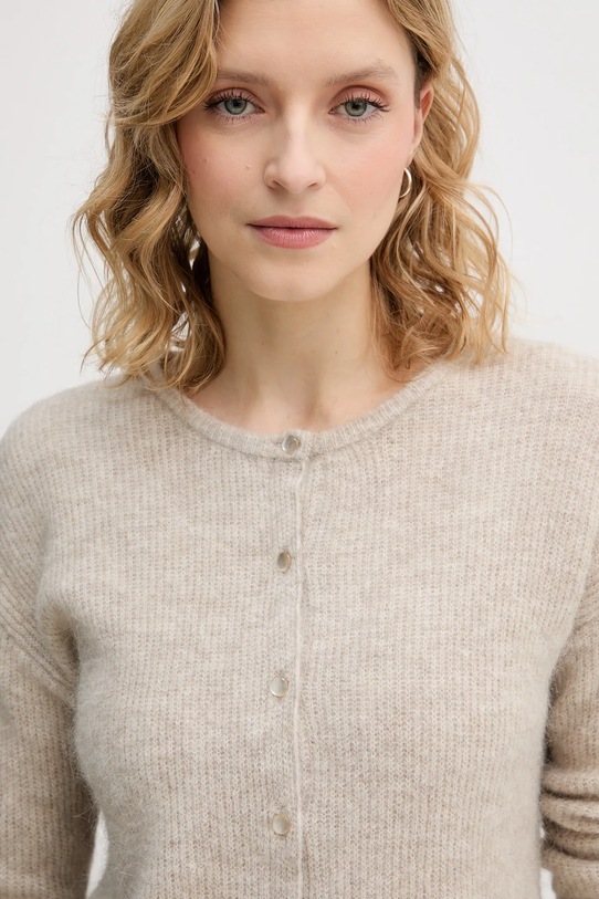 Mos Mosh kardigan z dodatkiem alpaki Almine beżowy 158680