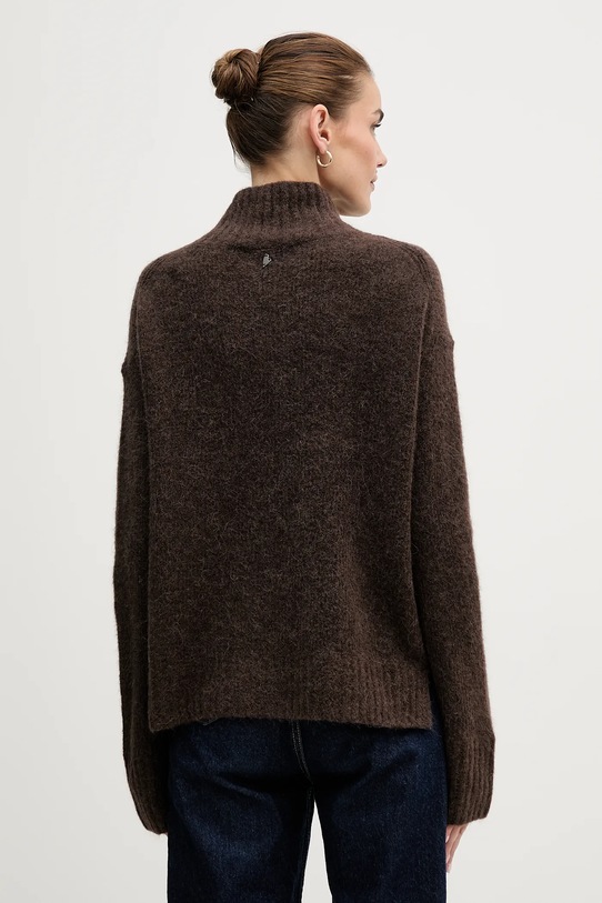 Odzież Mos Mosh sweter z dodatkiem wełny Erim 175400 brązowy