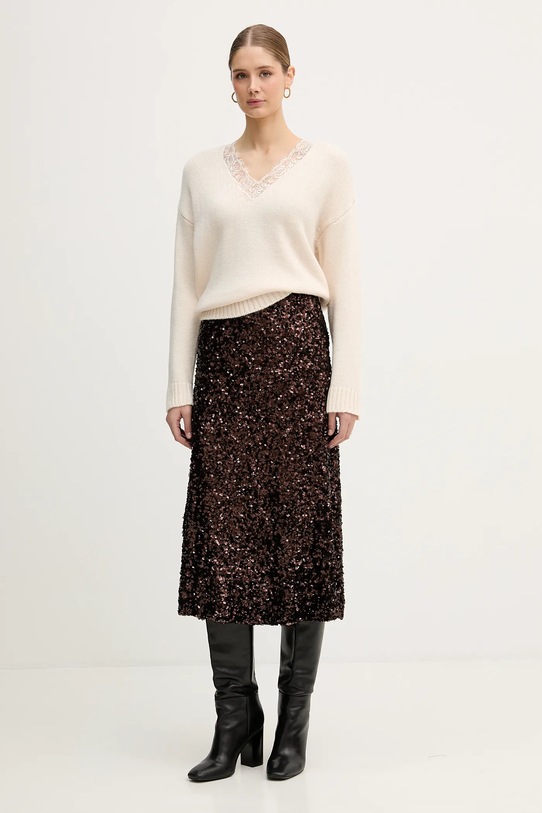 IBlues sweter z domieszką wełny RICAMO 2527366025200 beżowy SS26