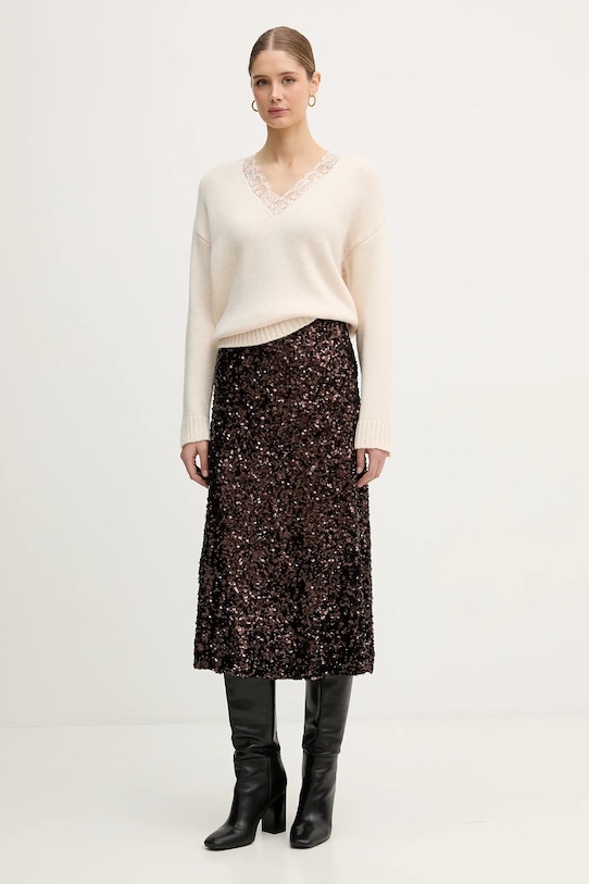 IBlues sweter z domieszką wełny RICAMO 2527366025200 beżowy SS26