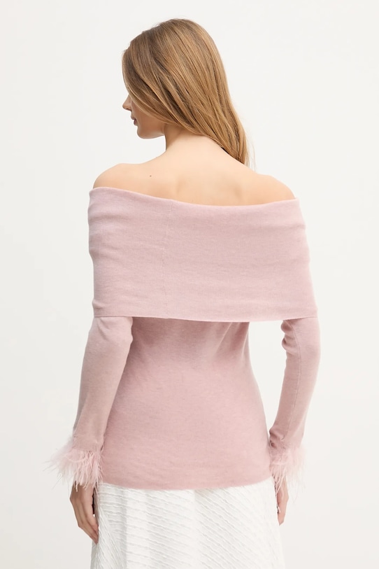 Odzież Pedro del Hierro sweter z domieszką wełny 3512923 różowy