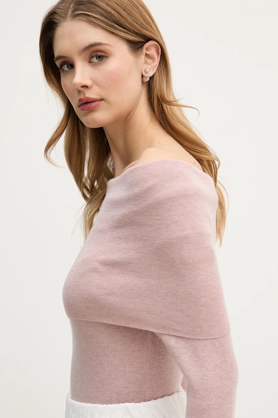 Pedro del Hierro sweter z domieszką wełny różowy 3512923