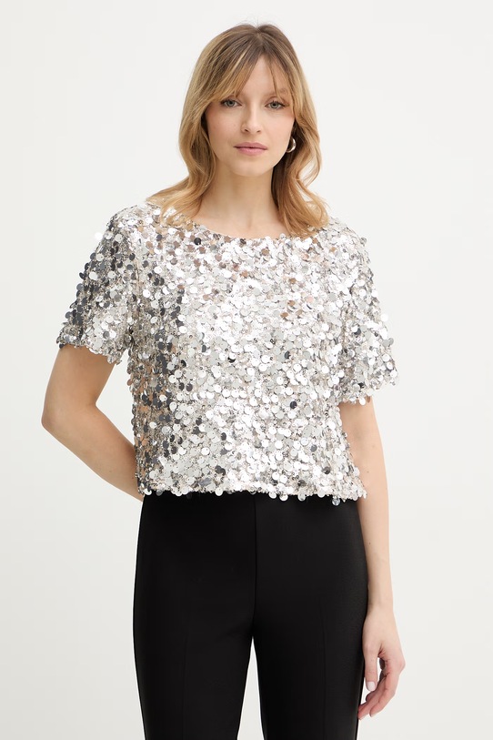 Haveone bluzka z elastanem srebrny MMI.P149