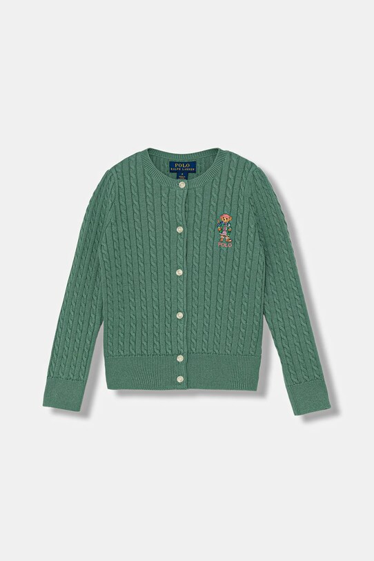 Polo Ralph Lauren kardigan bawełniany dziecięcy aplikacja zielony 312919829006