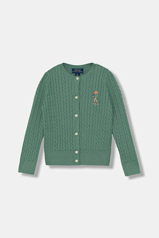 Παιδική βαμβακερή ζακέτα Polo Ralph Lauren άλλο πράσινο 312919829006