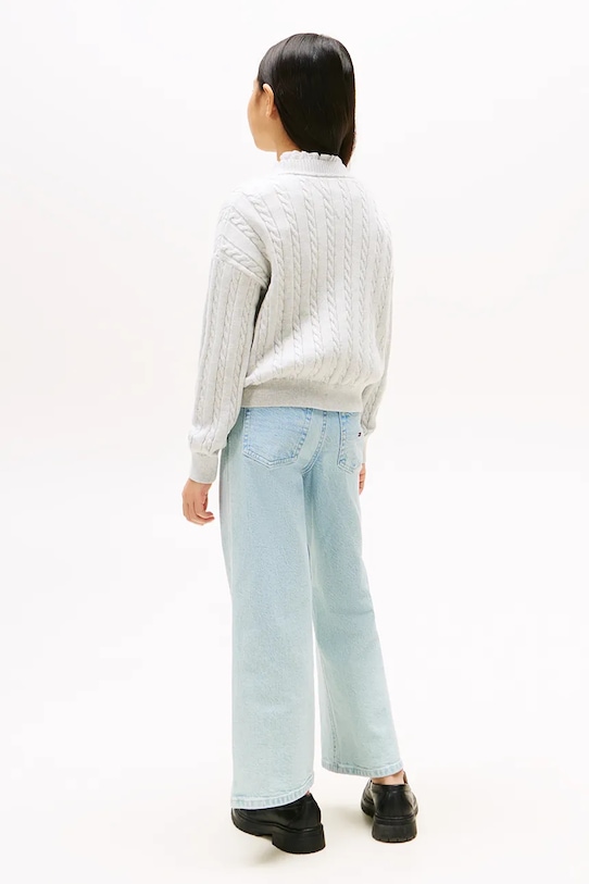 Tommy Hilfiger pulover de bumbac pentru copii gri KG0KG08547.128.176.9BYA